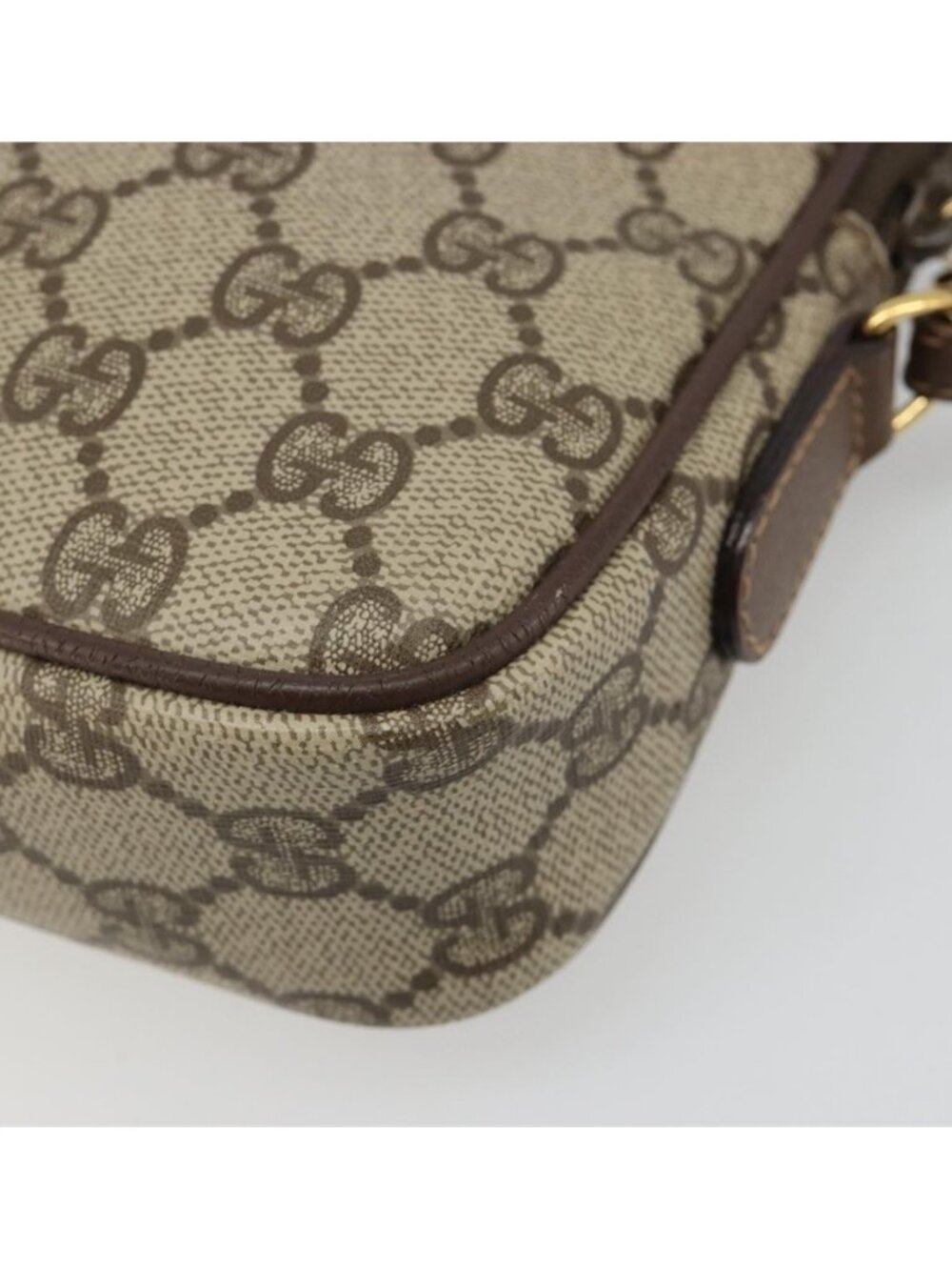 Authentic GUCCI GG Supreme Shoulder Bag PVC Beige Gold - Picture 4 of 16